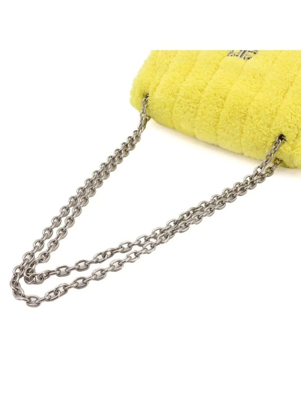 Balenciaga Monaco Chain Shoulder Bag Pile Yellow Silver